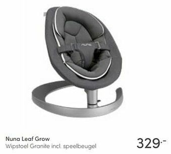 Baby & Tiener Nuna leaf grow wipstoel granite incl speelbeugel aanbieding