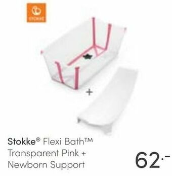 Baby & Tiener Stokke flexi bath transparent pink + newborn support aanbieding