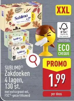 ALDI Sublimo Zakdoeken aanbieding