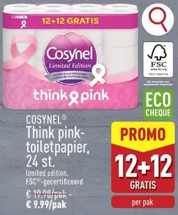 ALDI Cosynel think pink-toiletpapier aanbieding
