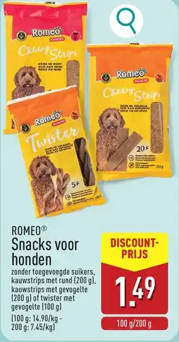 ALDI Romeo Snacks voor Honden aanbieding