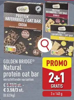 ALDI Golden bridge natural protein oat bar aanbieding