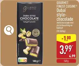 ALDI Gourmet Finest Cuisine Dubai Style Chocolade aanbieding