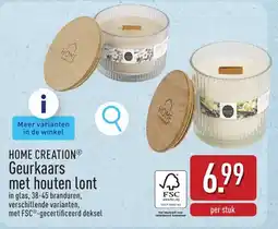 ALDI Home Creation Geurkaars met Houten Lont aanbieding