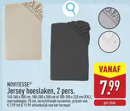 ALDI Novitesse Jersey Hoeslaken aanbieding