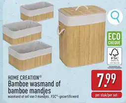 ALDI Home Creation Bamboe Wasmand of Bamboe Mandjes aanbieding