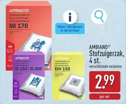 ALDI Ambiano Stofzuigerzak aanbieding
