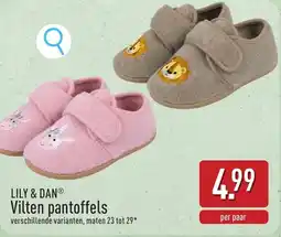 ALDI Lily & Dan Vilten Pantoffels aanbieding