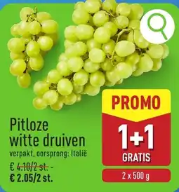 ALDI Pitloze witte druiven aanbieding