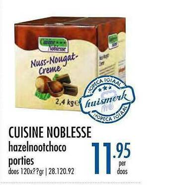 Horeca totaal Cuisine Noblesse Hazelnootchoco aanbieding