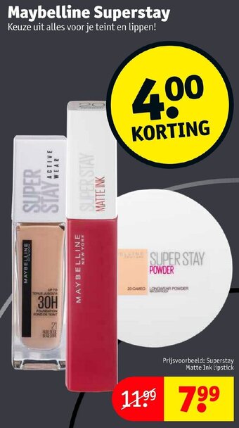Kruidvat Maybelline Superstay aanbieding