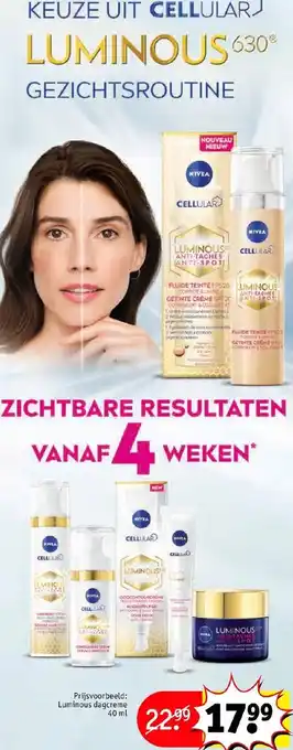 Kruidvat Nivea Luminous dagcreme 40ml aanbieding