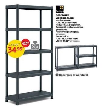 Brico Opbergrek working table aanbieding