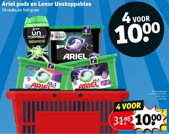 Kruidvat Ariel pods en Lenor Unstoppables 140g aanbieding