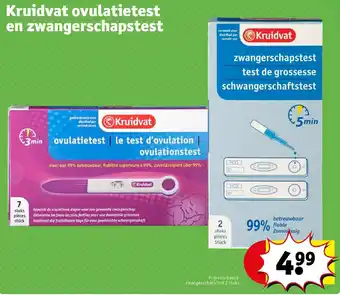 Kruidvat Ovulatietest en zwangerschapstest aanbieding