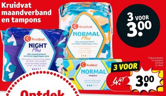 Kruidvat Maandverband en tampons aanbieding