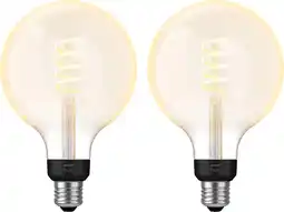Coolblue Philips Hue Filament White Ambiance Globe XL 2-pack aanbieding