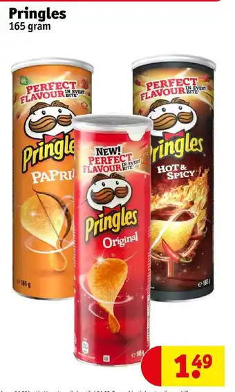Kruidvat Pringles 165g aanbieding