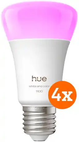 Coolblue Philips Hue White and Color E27 1100lm 4-pack aanbieding