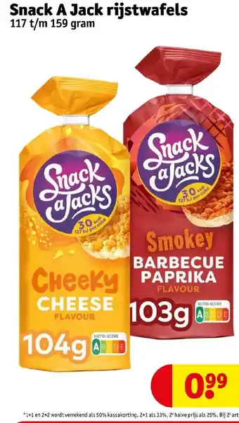 Kruidvat Snack A Jack rijstwafels 104g aanbieding