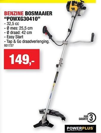 Hubo Powerplus benzine bosmaaier powxg30410 aanbieding