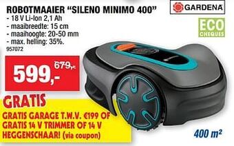 Hubo Gardena robotmaaiers sileno minimo 400 aanbieding