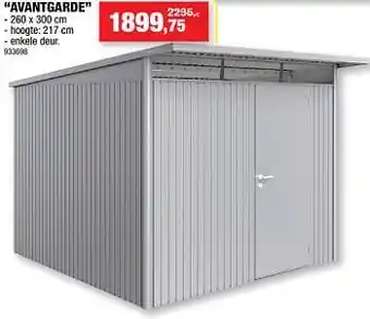 Hubo Metalen opberging en tuinhuizen avantgarde aanbieding