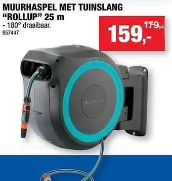 Hubo Gardena muurhaspel met tuinslang rollup aanbieding
