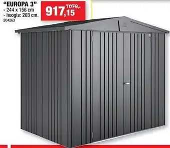 Hubo Metalen opberging en tuinhuizen europa 3 aanbieding