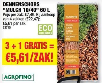 Hubo Dennenschors mulch 10-40 aanbieding
