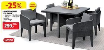 Hubo Loungedinerset columbia aanbieding
