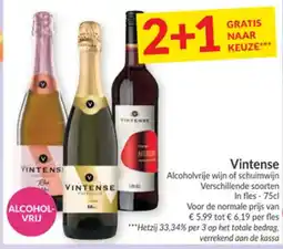 Intermarché Vintense alcoholvrije wijn of schuimwijn aanbieding