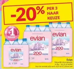 Intermarché Evian natuurlijk mineraalwater aanbieding