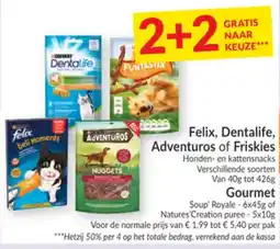 Intermarché Felix, Dentalife, Adventuros of Friskies honden en kattensnacks aanbieding