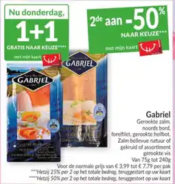 Intermarché Gabriel geroekte zalm, noords bord, forelfilet, geroekte heilbot aanbieding