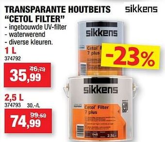 Hubo Transparante houtbeits cetol filter aanbieding