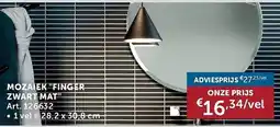 Zelfbouwmarkt Mozaiek finger zwart mat aanbieding