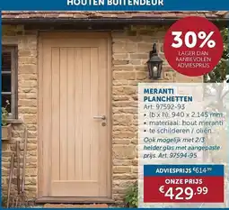 Zelfbouwmarkt Houten buitendeur aanbieding