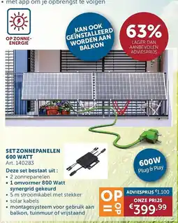 Zelfbouwmarkt Set zonnepanelen 600 watt aanbieding