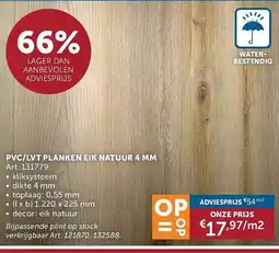 Zelfbouwmarkt Pvc/lvt planken eik natuur aanbieding
