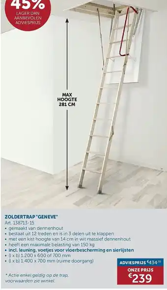 Zelfbouwmarkt Zoldertrap geneve aanbieding