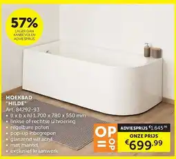 Zelfbouwmarkt hoekbad "hilde" aanbieding