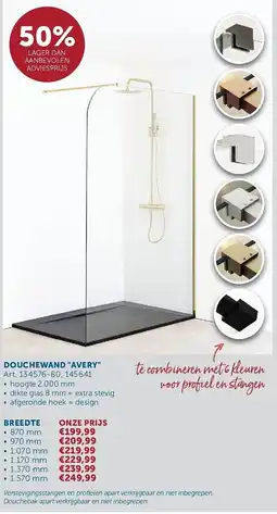 Zelfbouwmarkt Douchewand avery aanbieding