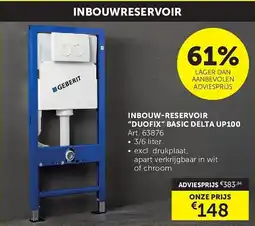 Zelfbouwmarkt Inbouw-reservoir duofix basic delta up100 aanbieding