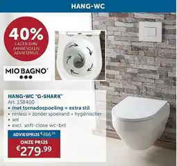 Zelfbouwmarkt Hang-wc g-shark aanbieding