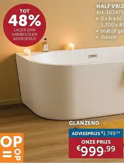 Zelfbouwmarkt Half vrijstaand bad hess Glanzend aanbieding
