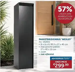 Zelfbouwmarkt pakketbrievenbus wexley aanbieding