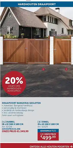 Zelfbouwmarkt draaipoort bangkirai gesloten aanbieding