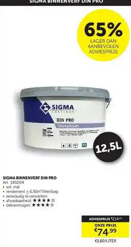Zelfbouwmarkt Sigma binnenverf din pro aanbieding
