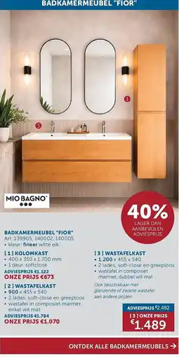 Zelfbouwmarkt badkamermeubel fior aanbieding